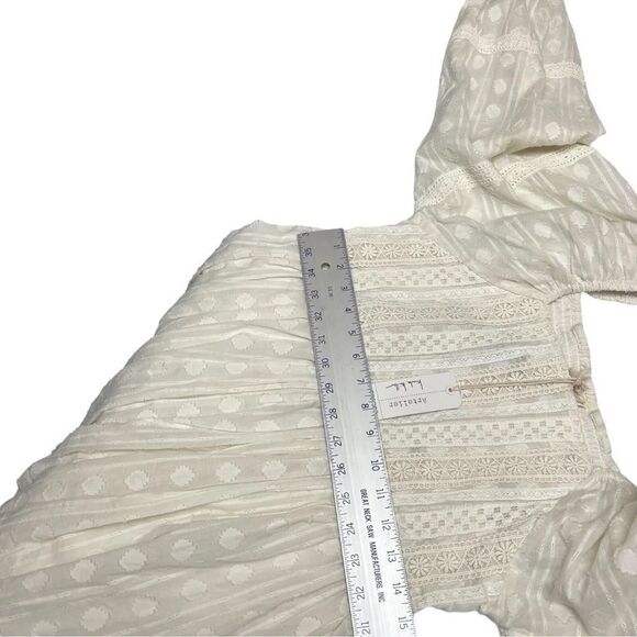 Nicole Miller Artelier Cottagecore Dress Babydoll Lace Fairy Aesthetic Square - Picture 5 of 13